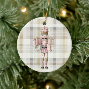 Elegant Christmas Pink Nutcracker Ornament