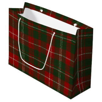 Elegant Christmas Plaid Large Gift Bag