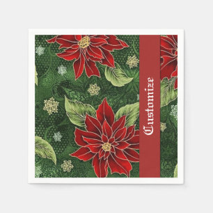 Elegant Christmas Poinsettia Napkins