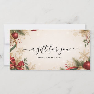Elegant Christmas QR Code Gift Certificate