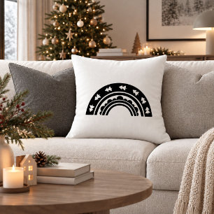 Elegant Christmas Rainbow Black White Decorative P Cushion