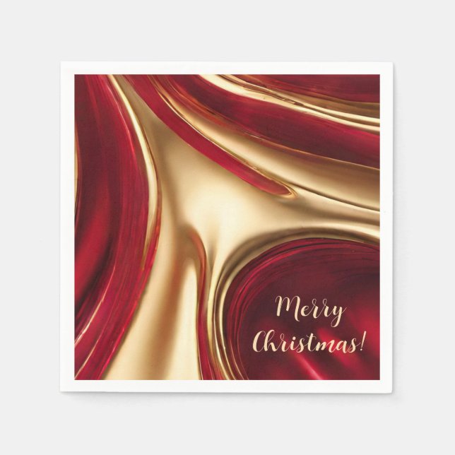 Elegant Christmas-Red and Gold- Napkin (Front)