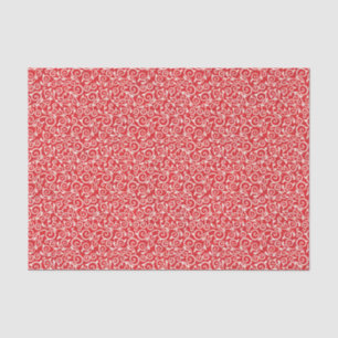 Elegant Christmas Red and White Damask Decoupage Tissue Paper