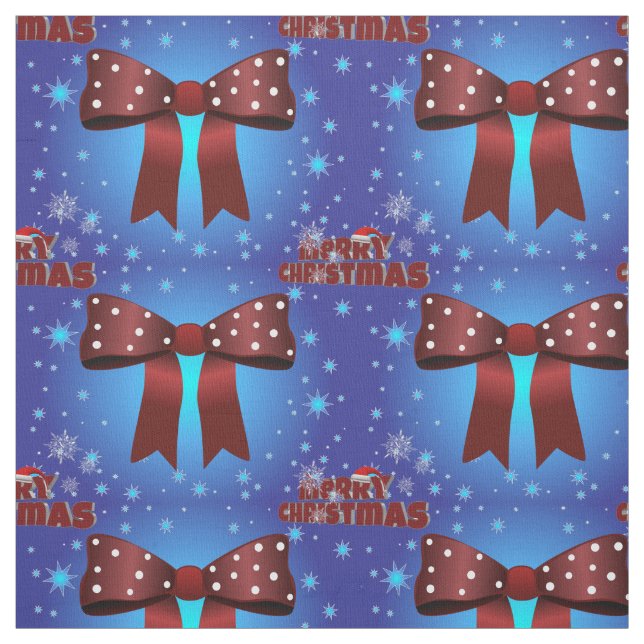 Elegant Christmas Red Bow with White Dots Fabric (Swatch)