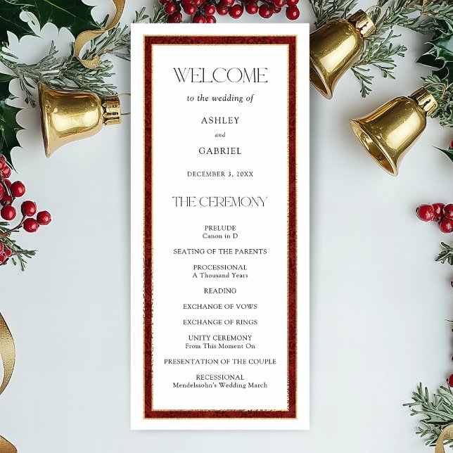 Elegant Christmas Red Damask Border Programme (Creator Uploaded)