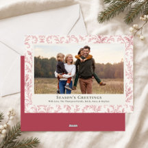 Elegant Christmas Red Foliage Holiday Photo 