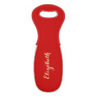 Elegant Christmas Red Gold Monogram Bottle Gift