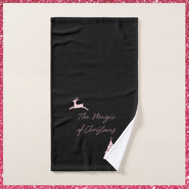 Elegant Christmas Reindeer and Tree Hand Towel (Bookmark my store! https://www.zazzle.com/store/capricepetit)