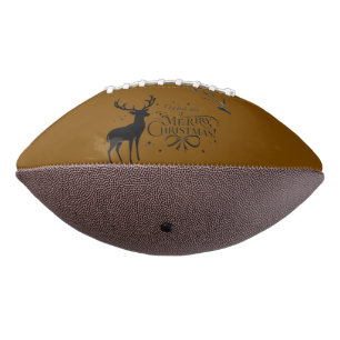Elegant Christmas Reindeer Art with Holiday Wishes American Football