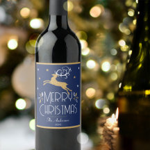 Elegant Christmas Reindeer Festive Midnight Blue
