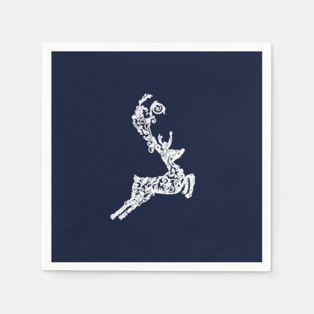 Elegant Christmas Reindeer Holiday Decor Napkin (Front)