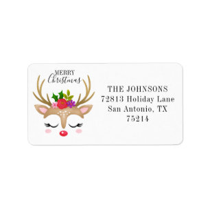 Elegant Christmas Reindeer  Label