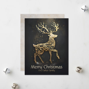 Elegant Christmas Reindeer Silhouette Non-Photo Holiday Card