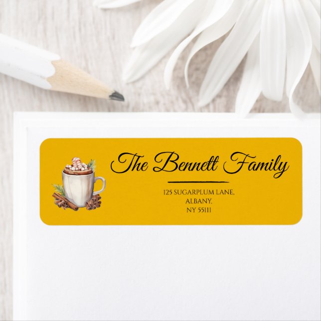 Elegant Christmas Return Address Label | Modern (Insitu)