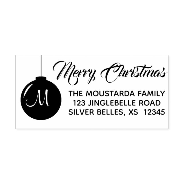 Elegant Christmas Return Address Stamp Ornament (Imprint)