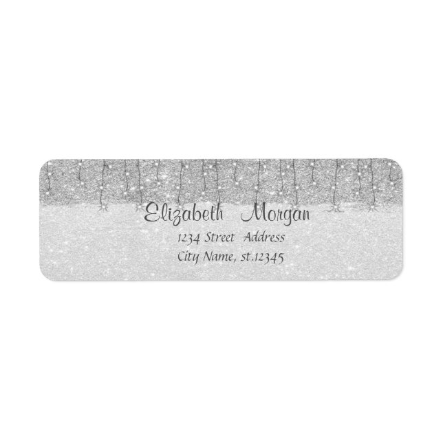 Elegant ,Christmas ,Silver Glittery (Front)