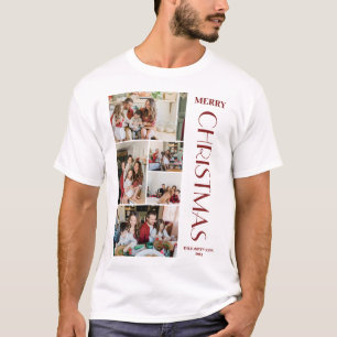 Elegant Christmas Simple Family Photo Collage T-Shirt