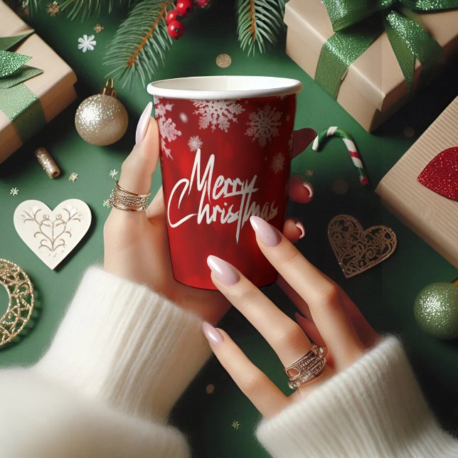  Elegant christmas snow flakes PAPER CUPS (Creator Uploaded)