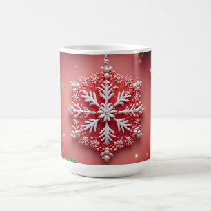 Elegant Christmas Snowflake Design Coffee Mug
