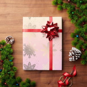 Elegant Christmas snowflake pattern holographic Wrapping Paper