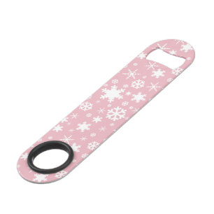 Elegant Christmas snowflake pattern pastel pink