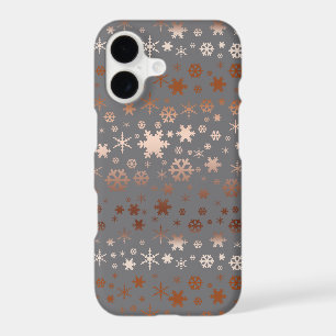 Elegant Christmas snowflake pattern rose gold