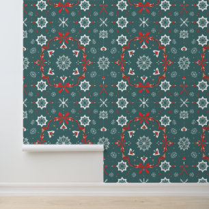 Elegant Christmas Snowflake Pattern Wallpaper