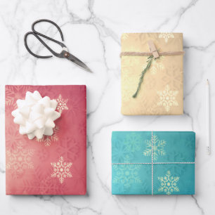 Elegant Christmas snowflake pattern    Wrapping Paper Sheet