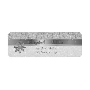 Elegant ,Christmas,Snowflake Silver Glittery