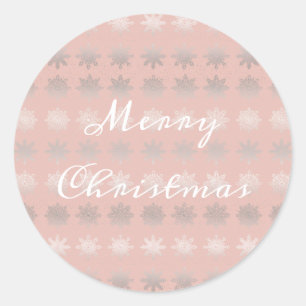 Elegant Christmas snowflake silver rose gold Classic Round Sticker
