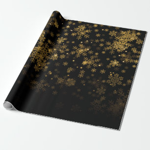 Elegant Christmas Snowflake Sparkle Gold Wrapping Paper