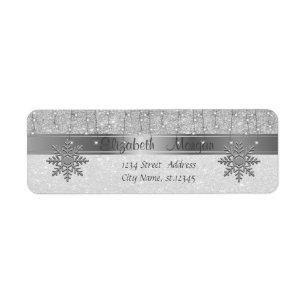 Elegant ,Christmas,Snowflakes  Silver Glittery