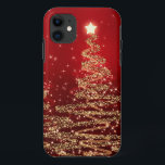 Elegant Christmas Sparkling Trees Red iPhone 11 Case<br><div class="desc">Elegant Christmas Sparkling Trees Red designer gift. An elegant birthday gift idea for any teenager and adult.  Fully customisable! Easy to use and easy to personalise.</div>