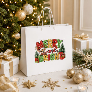 Elegant Christmas Sparkly Holiday Gift Bag Style