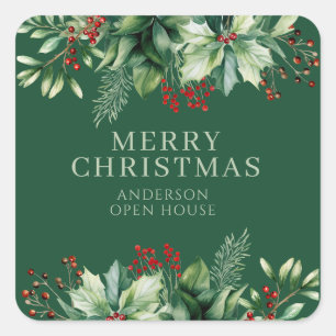 Elegant Christmas Square Sticker