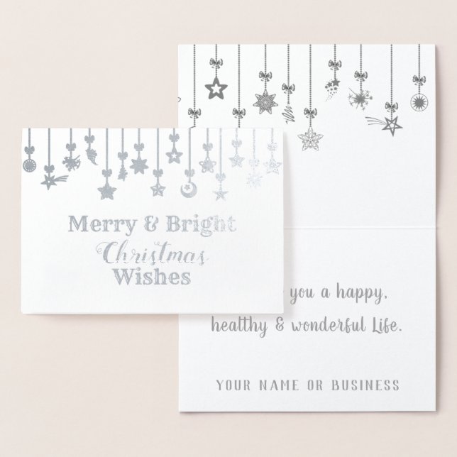 Elegant Christmas Star Ornaments Foil Card (Display)