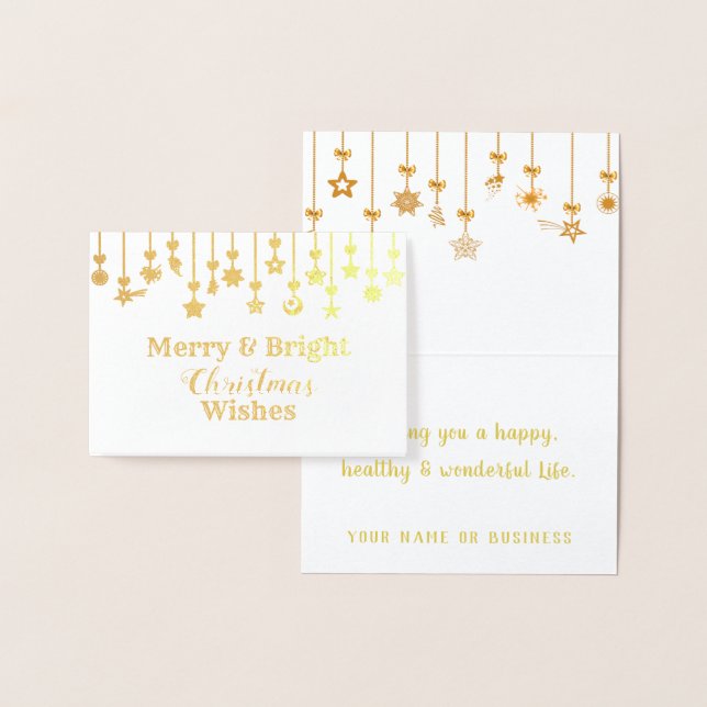 Elegant Christmas Star Ornaments Foil Card (Display)