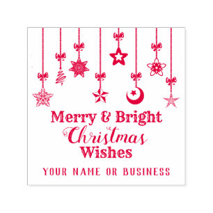 Elegant Christmas Star Ornaments Self-inking Stamp