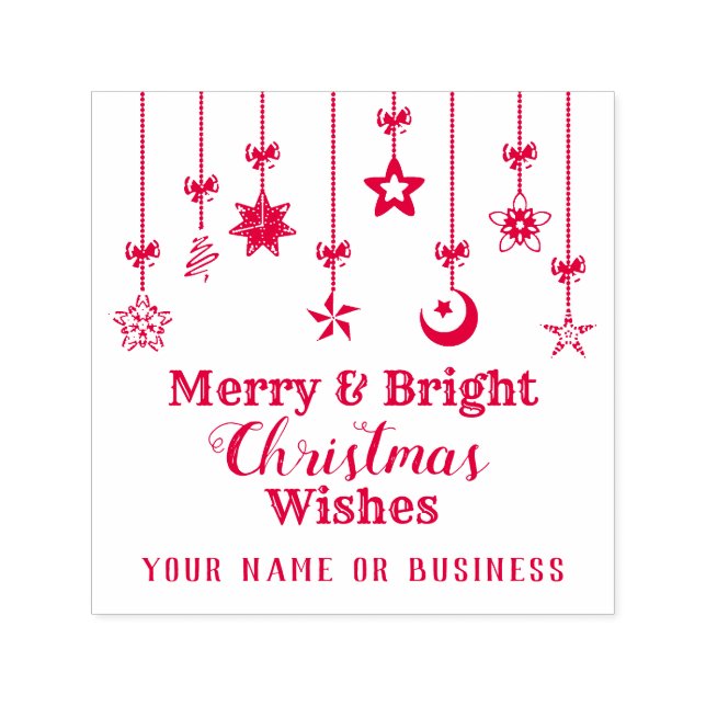 Elegant Christmas Star Ornaments Self-inking Stamp (Design)
