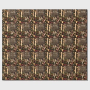 Elegant Christmas Table ,Luxury Holiday Tablescape Wrapping Paper