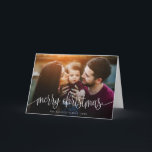 Elegant Christmas Text Photo Greeting Card | White<br><div class="desc">Send stylish and personalised Christmas greetings with this elegant folded photo card! Easy to customise with your own photo and text.</div>