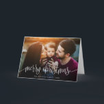 Elegant Christmas Text Photo Greeting Card | White<br><div class="desc">Send stylish and personalised Christmas greetings with this elegant folded photo card! Easy to customise with your own photo and text.</div>