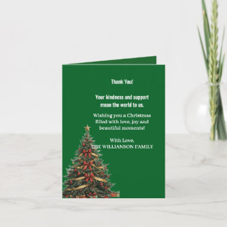 Elegant Christmas Thank You Card with Festive Chri