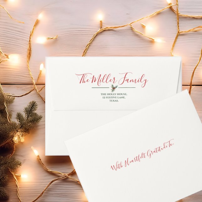 Elegant Christmas Thank You Envelopes | Modern (Creator Uploaded)