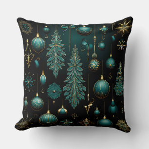 Elegant Christmas Throw Pillow – Baroque Ornament