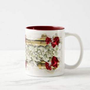 Elegant Christmas traditional snow coffee Two-Tone Coffee Mug