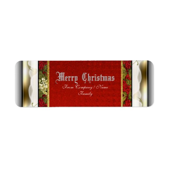 Elegant Christmas traditional snow Return Address Label