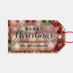 Elegant Christmas Tree Baubles Holiday Gift Tags