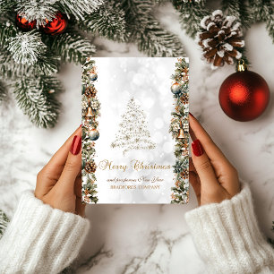 Elegant  , Christmas Tree ,Bokeh Company Holiday Card