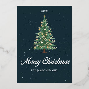 Elegant Christmas Tree Card Merry Christmas Wish